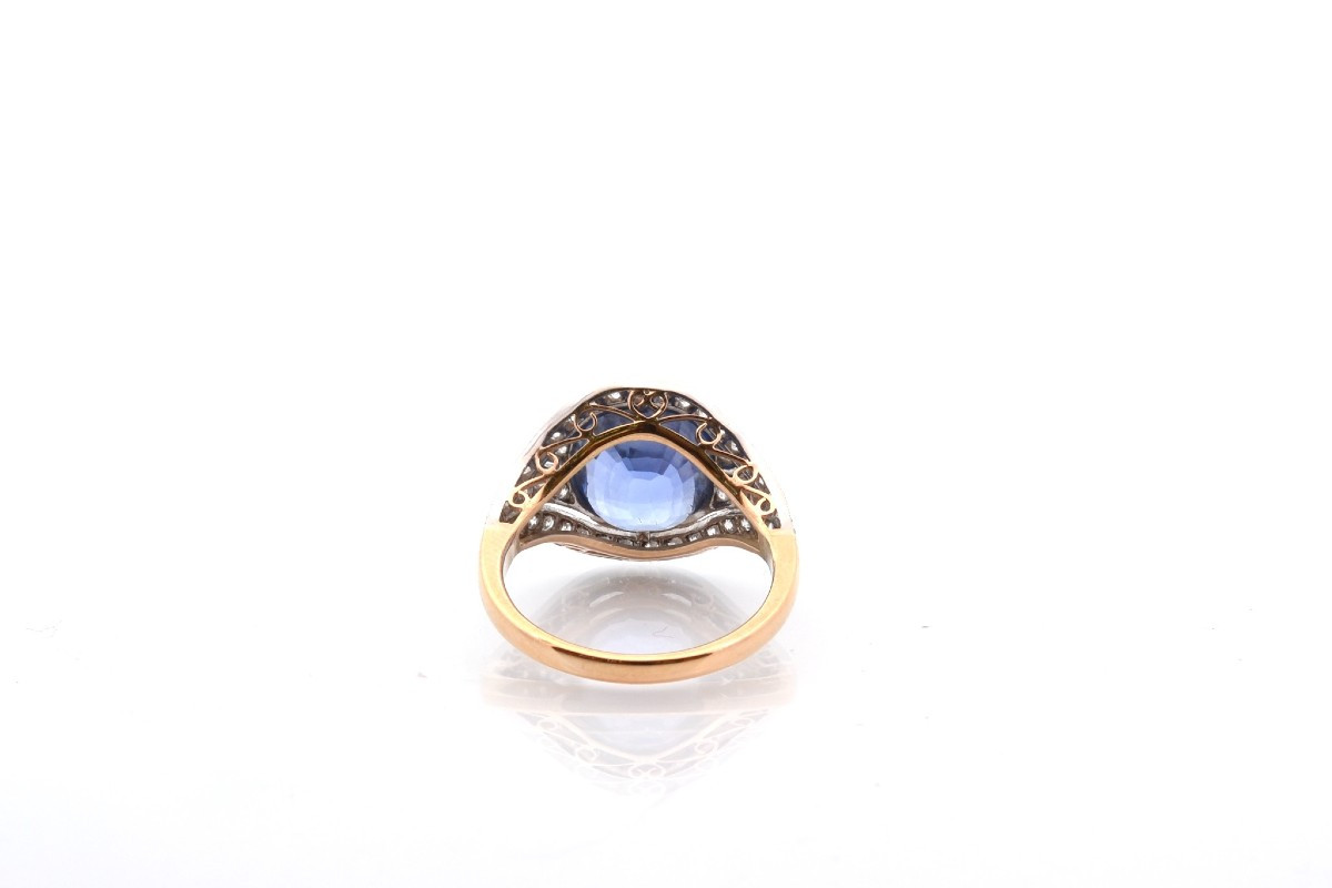 Bague Saphir De 5,65cts Et Diamants-photo-1