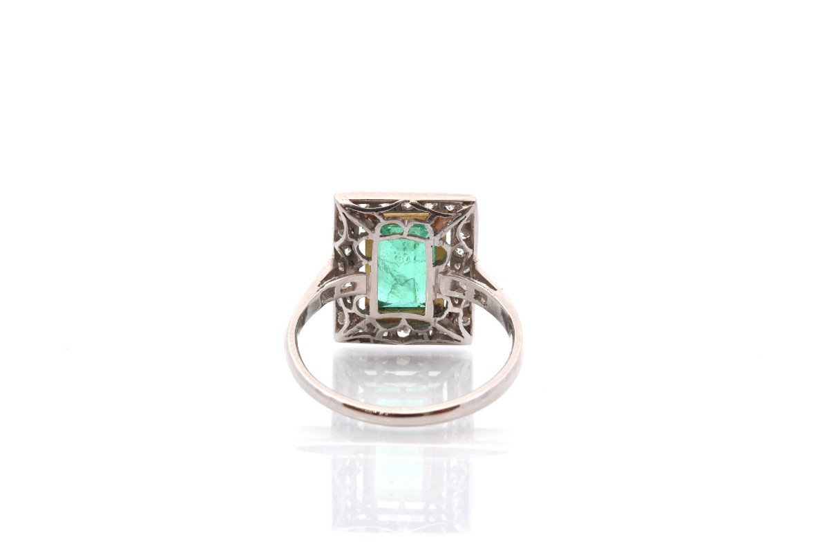 Art Deco Emerald And Diamond Ring-photo-1