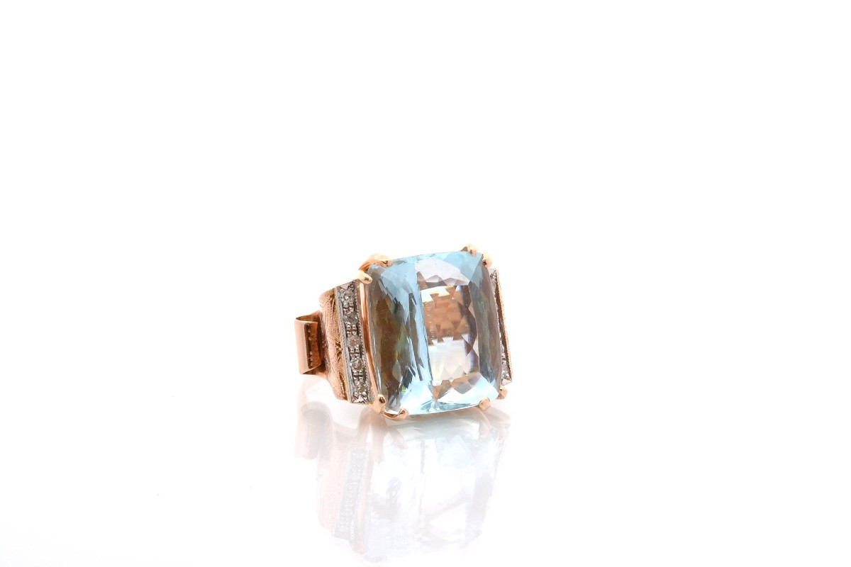 Vintage Aquamarine Gold Ring-photo-3