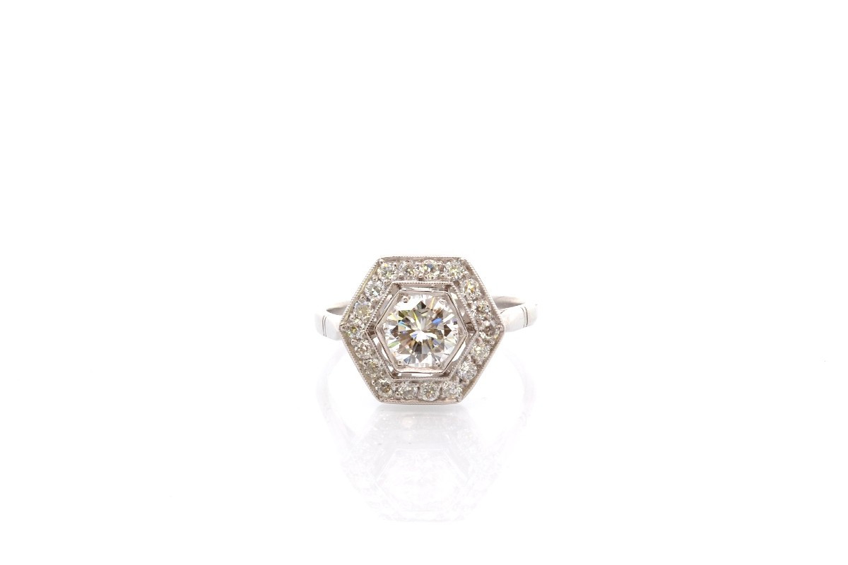 Bague diamants en platine-photo-2