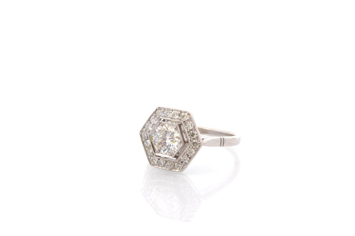 Bague diamants en platine-photo-4