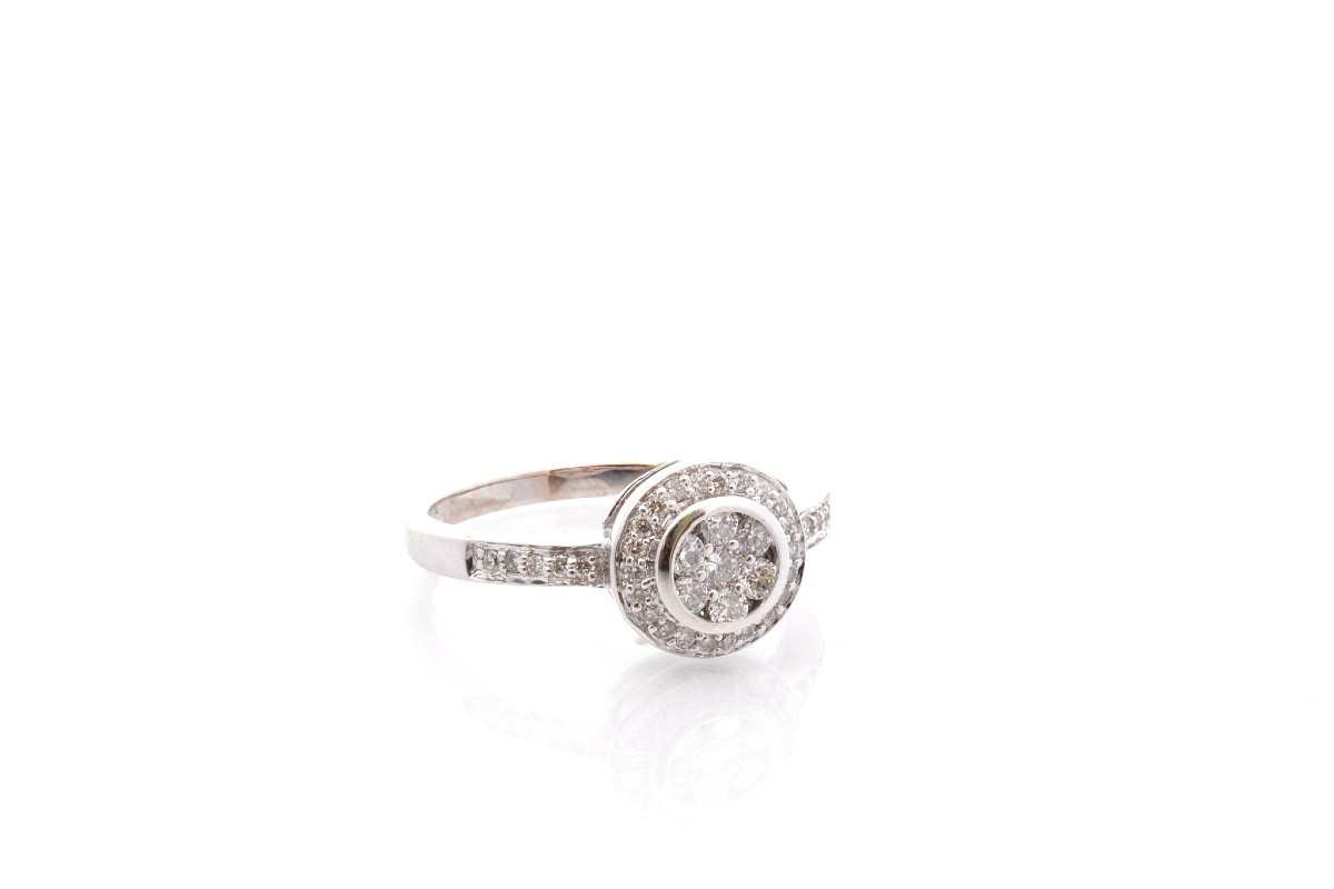 18k White Gold Diamond Ring-photo-3