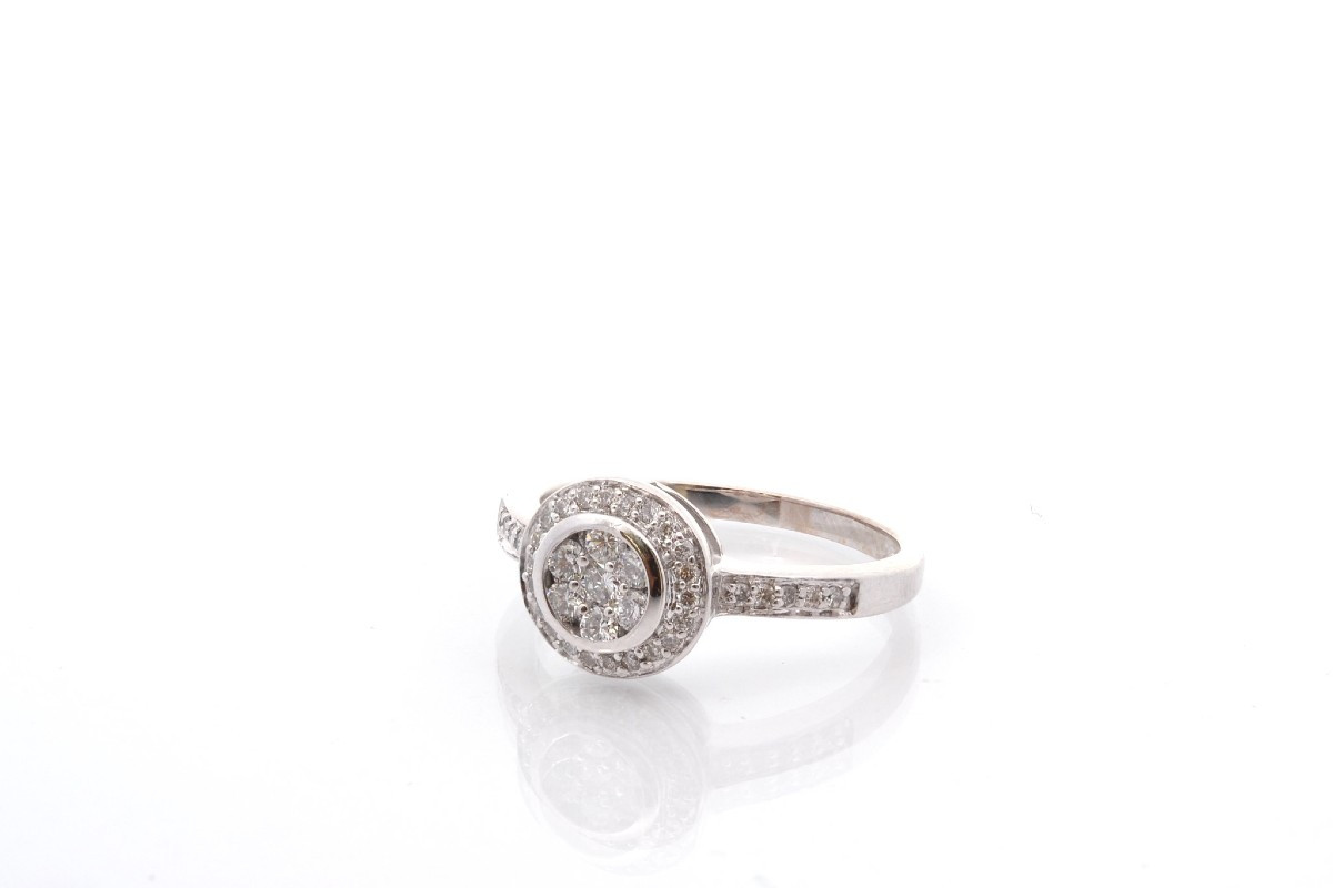 18k White Gold Diamond Ring-photo-4