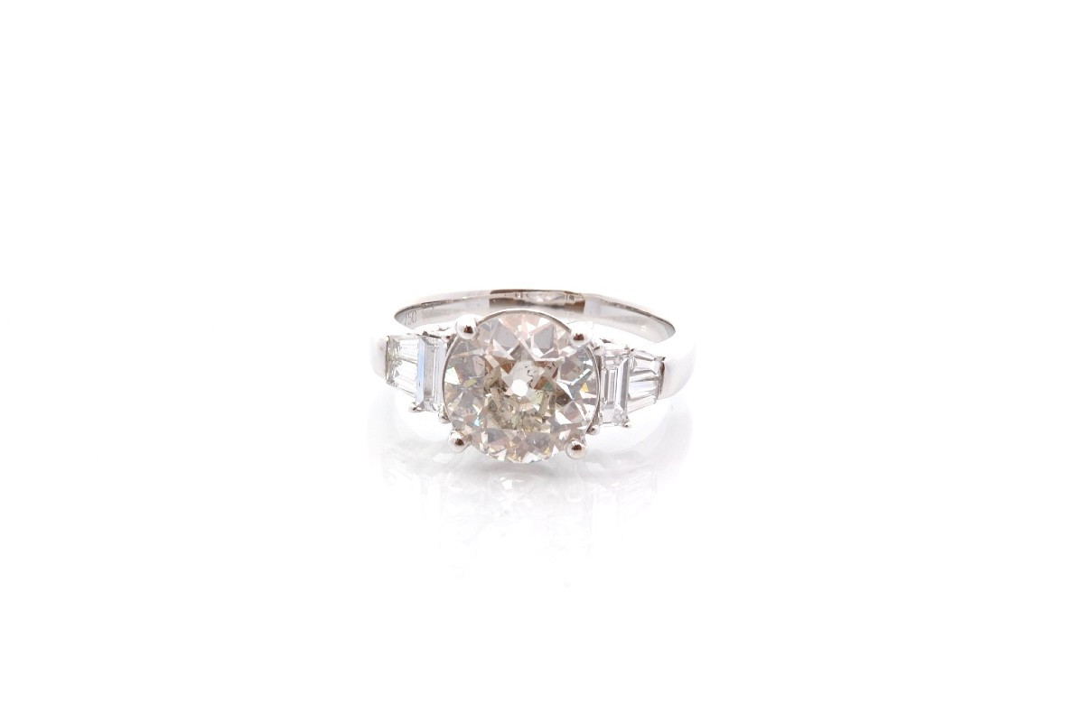  2.66ct J/p1 Diamond Ring In 18k Gold-photo-2