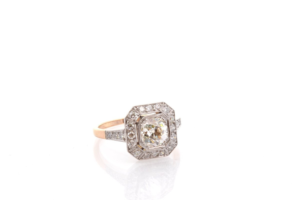 Bague art déco diamant 1,25cts K/VS2-photo-3