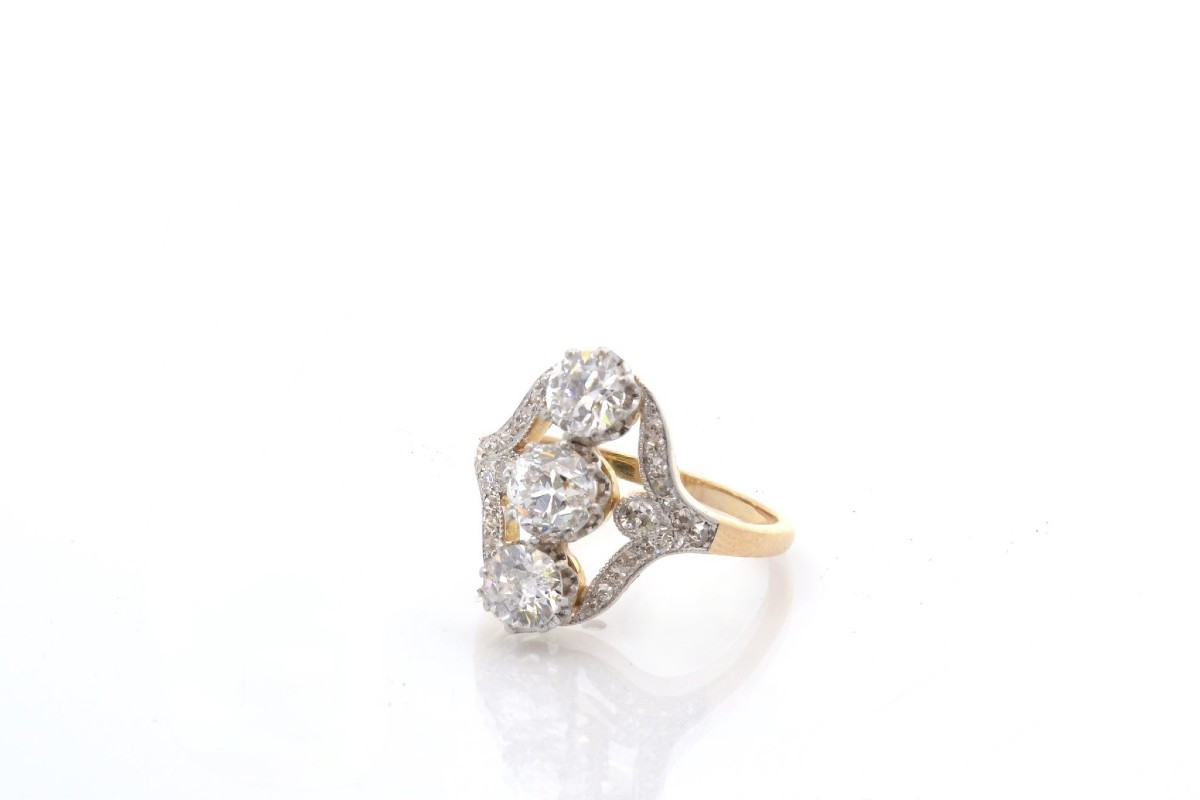 Bague ancienne trois diamants-photo-4