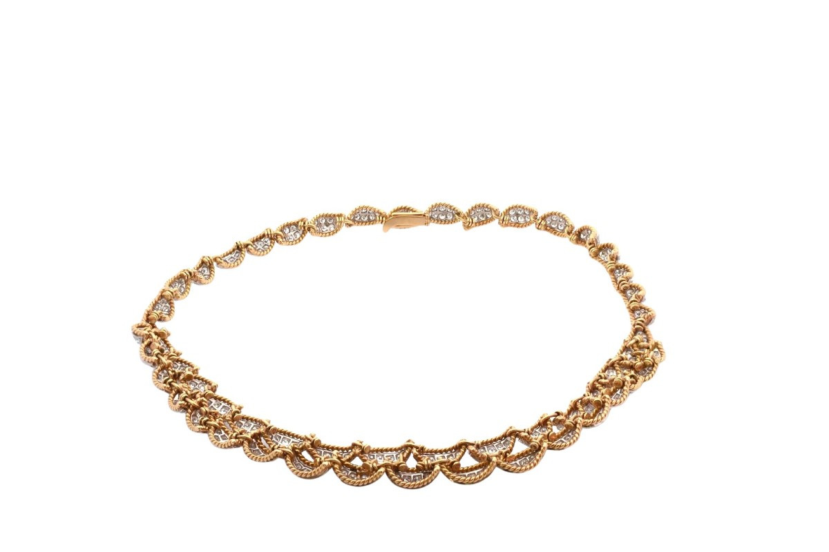Collier diamants en or jaune 18k-photo-4