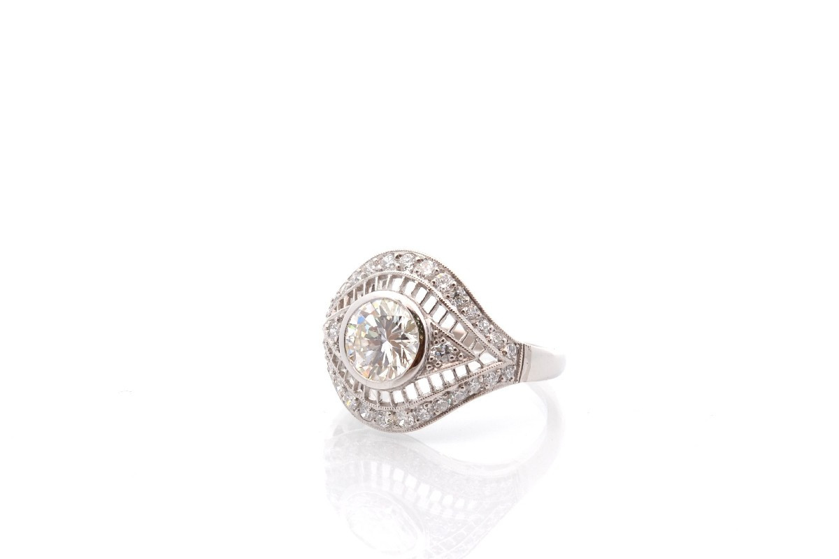 Bague diamant de 1,41cts J/VS2 en platine-photo-4