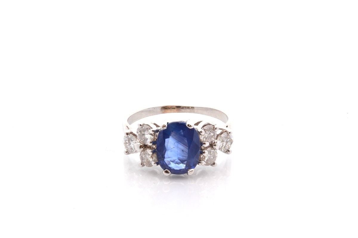 Bague saphir de 2,04cts et diamants-photo-2