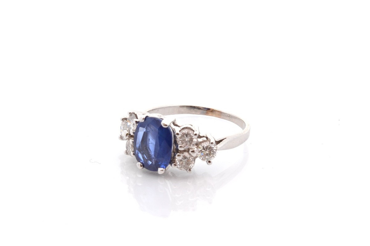 Bague saphir de 2,04cts et diamants-photo-4