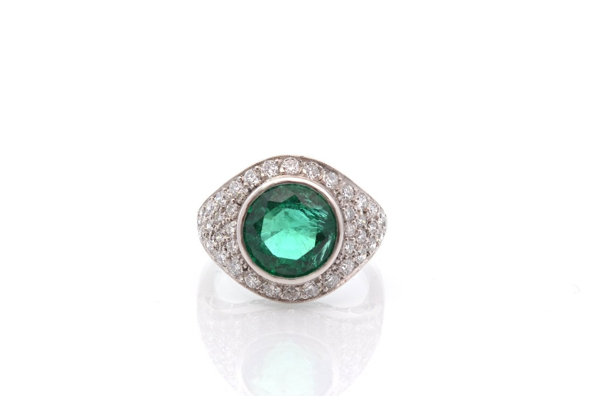 Vintage 3.83ct Emerald Ring-photo-2