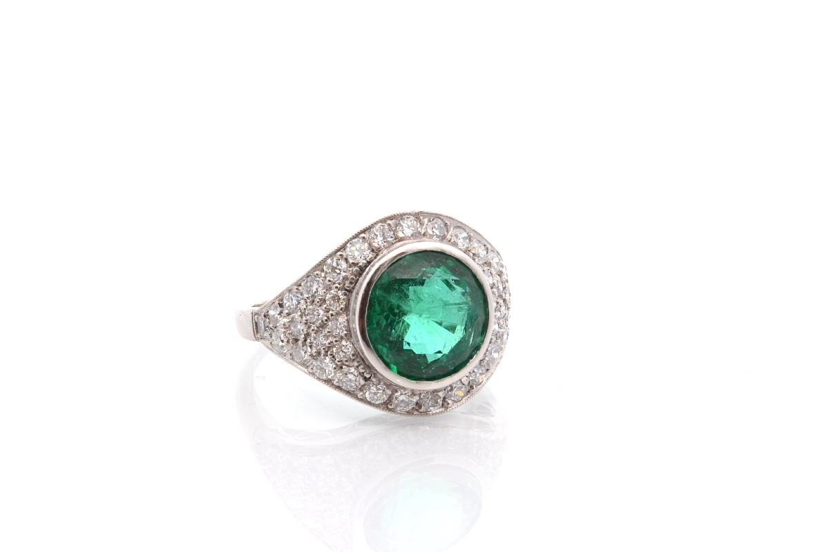 Vintage 3.83ct Emerald Ring-photo-3