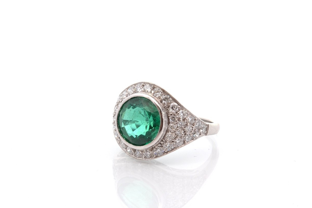 Vintage 3.83ct Emerald Ring-photo-4