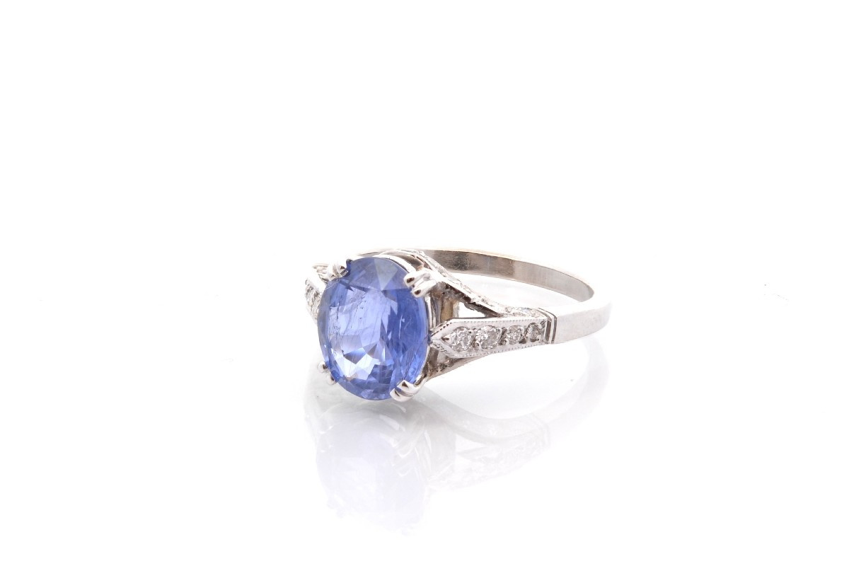 Bague saphir de 2,86cts et diamants-photo-4