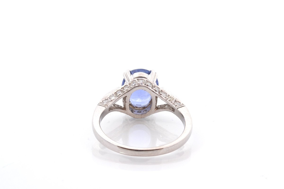 Bague saphir de 2,86cts et diamants-photo-1