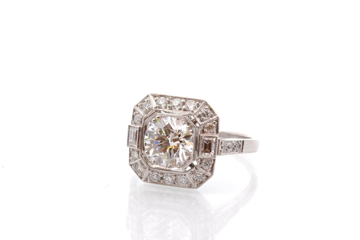 Art Deco Diamond Ring Of 1.30cts I/si2