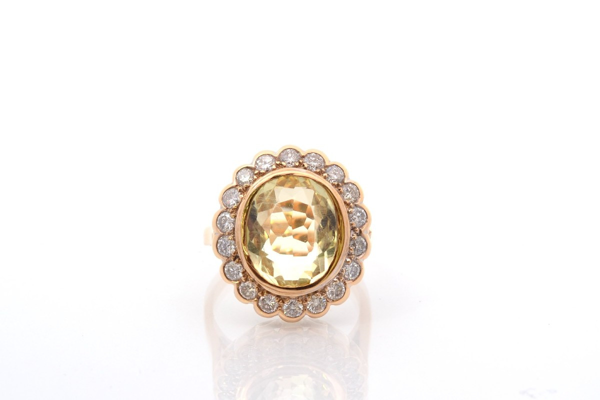 18k Gold Orthosis And Diamond Ring-photo-2