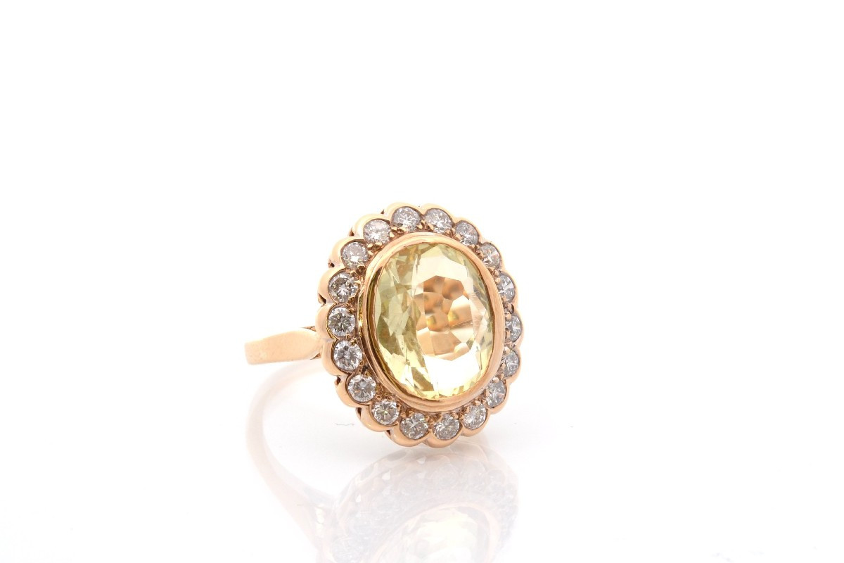 18k Gold Orthosis And Diamond Ring-photo-3