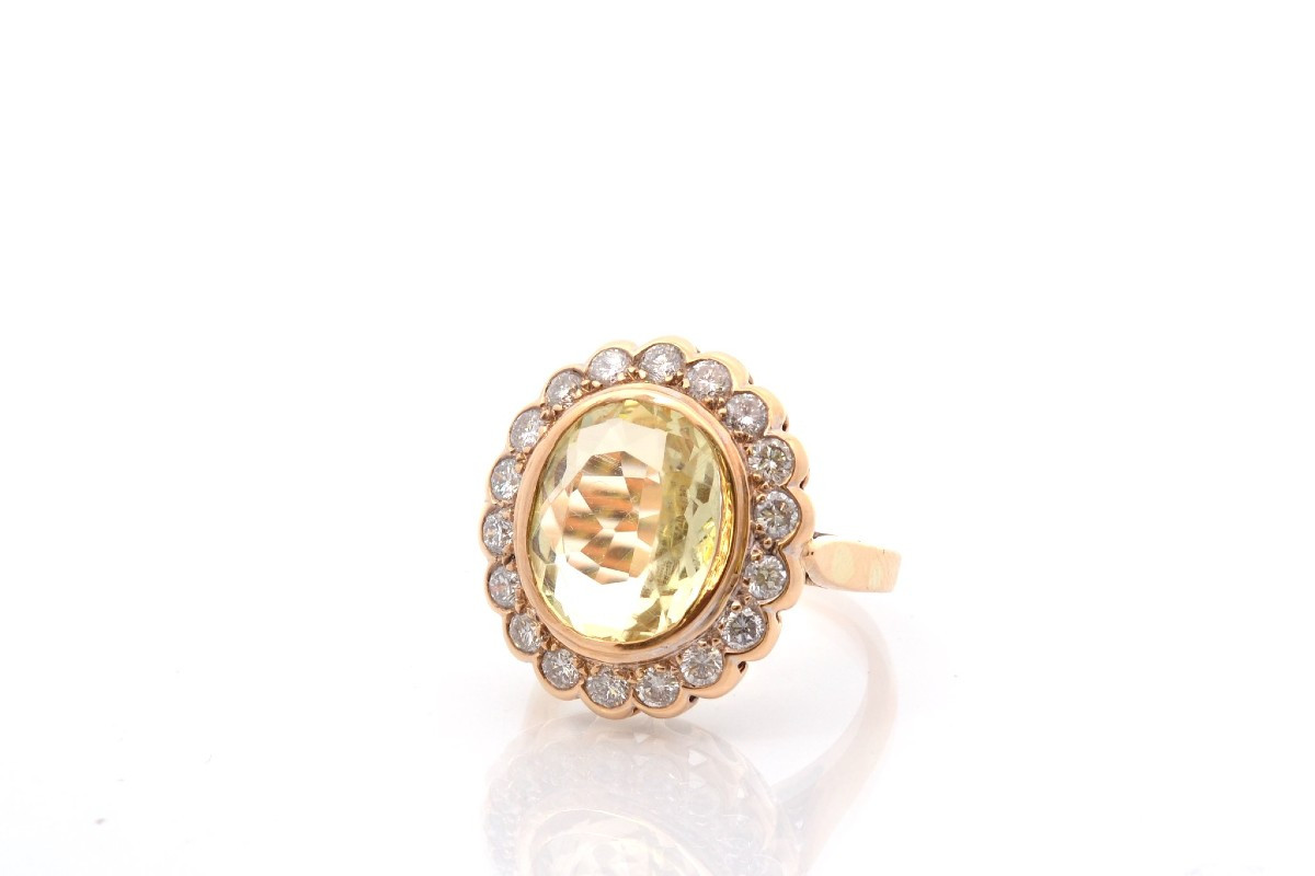 18k Gold Orthosis And Diamond Ring-photo-4