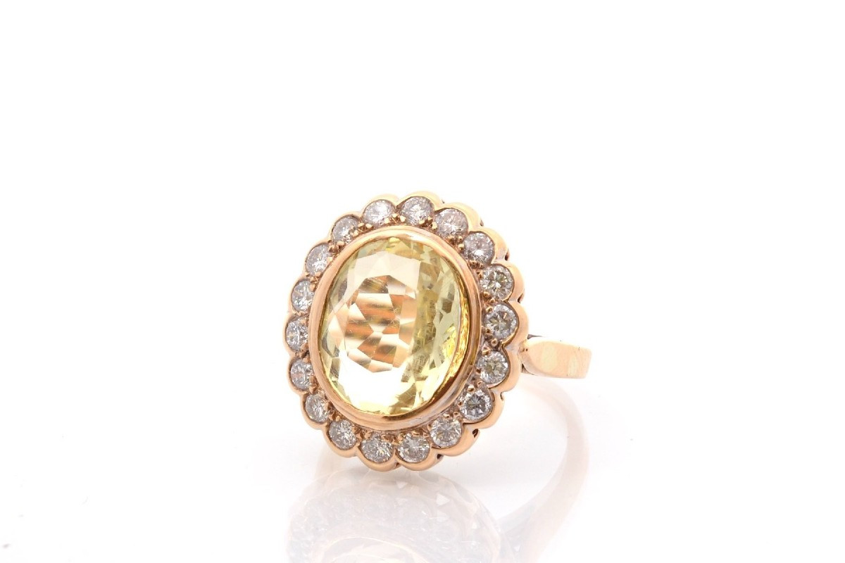 18k Gold Orthosis And Diamond Ring