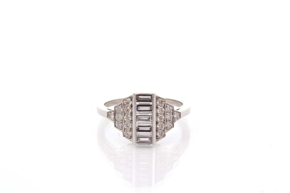 Vintage Platinum Diamond Ring-photo-2