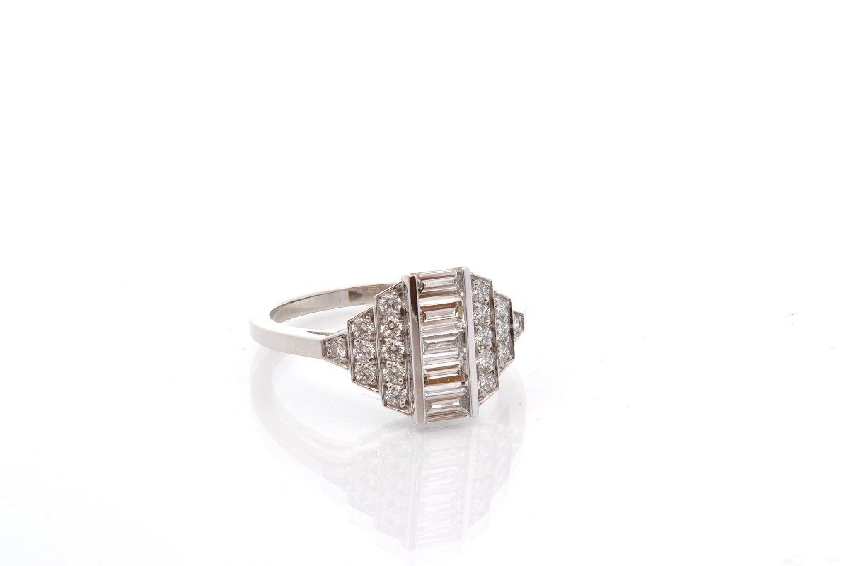 Vintage Platinum Diamond Ring-photo-3