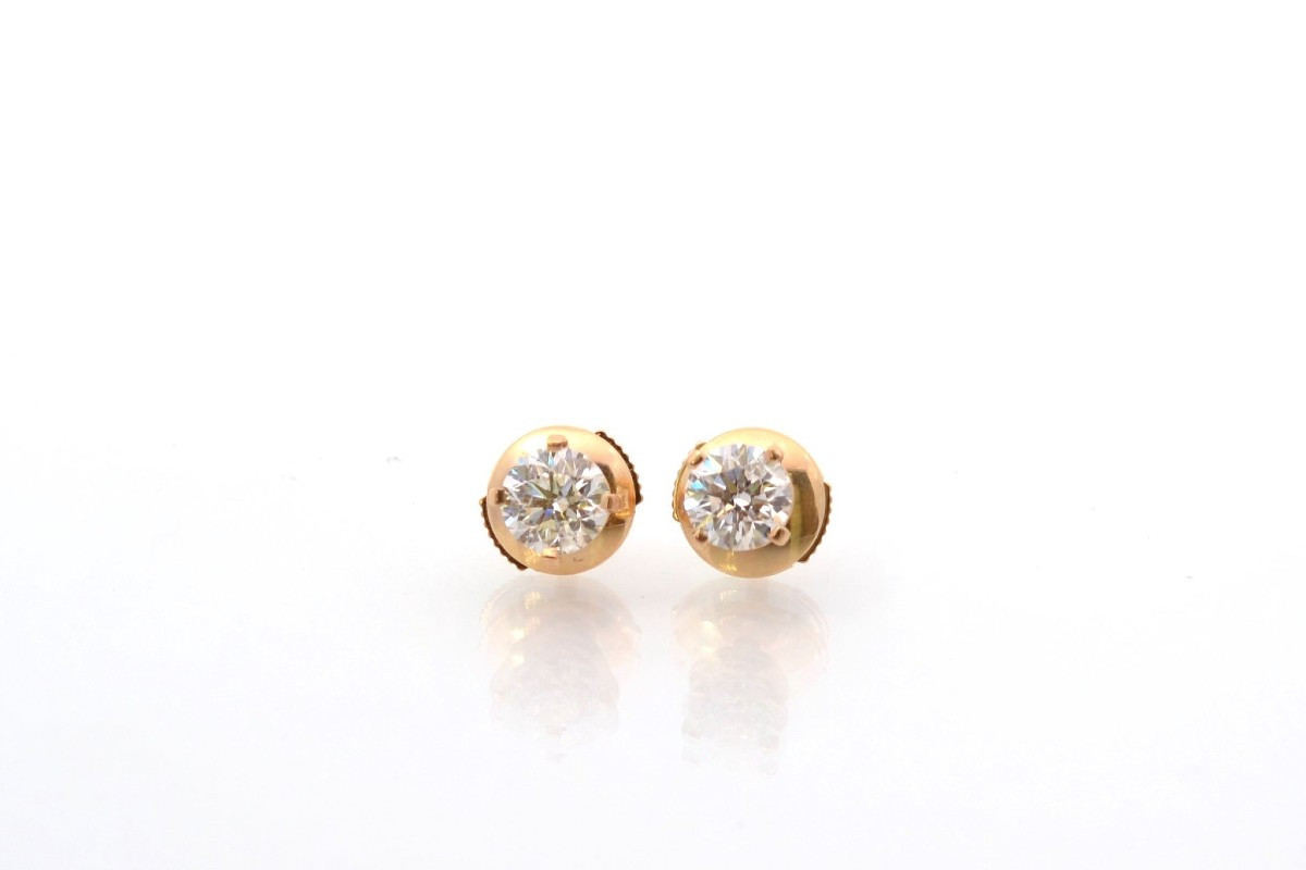 18k Gold And Diamond Earrings-photo-2