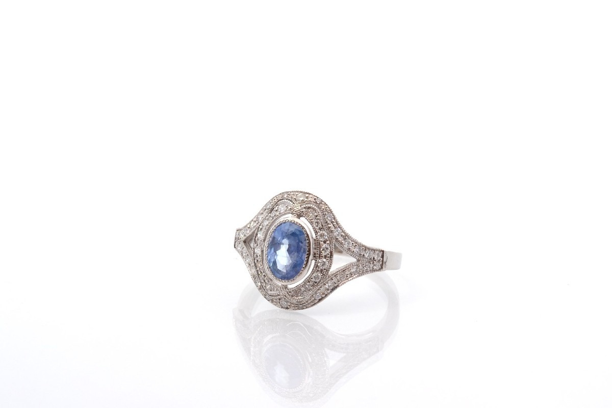 Art Deco Sapphire And Diamond Ring-photo-4