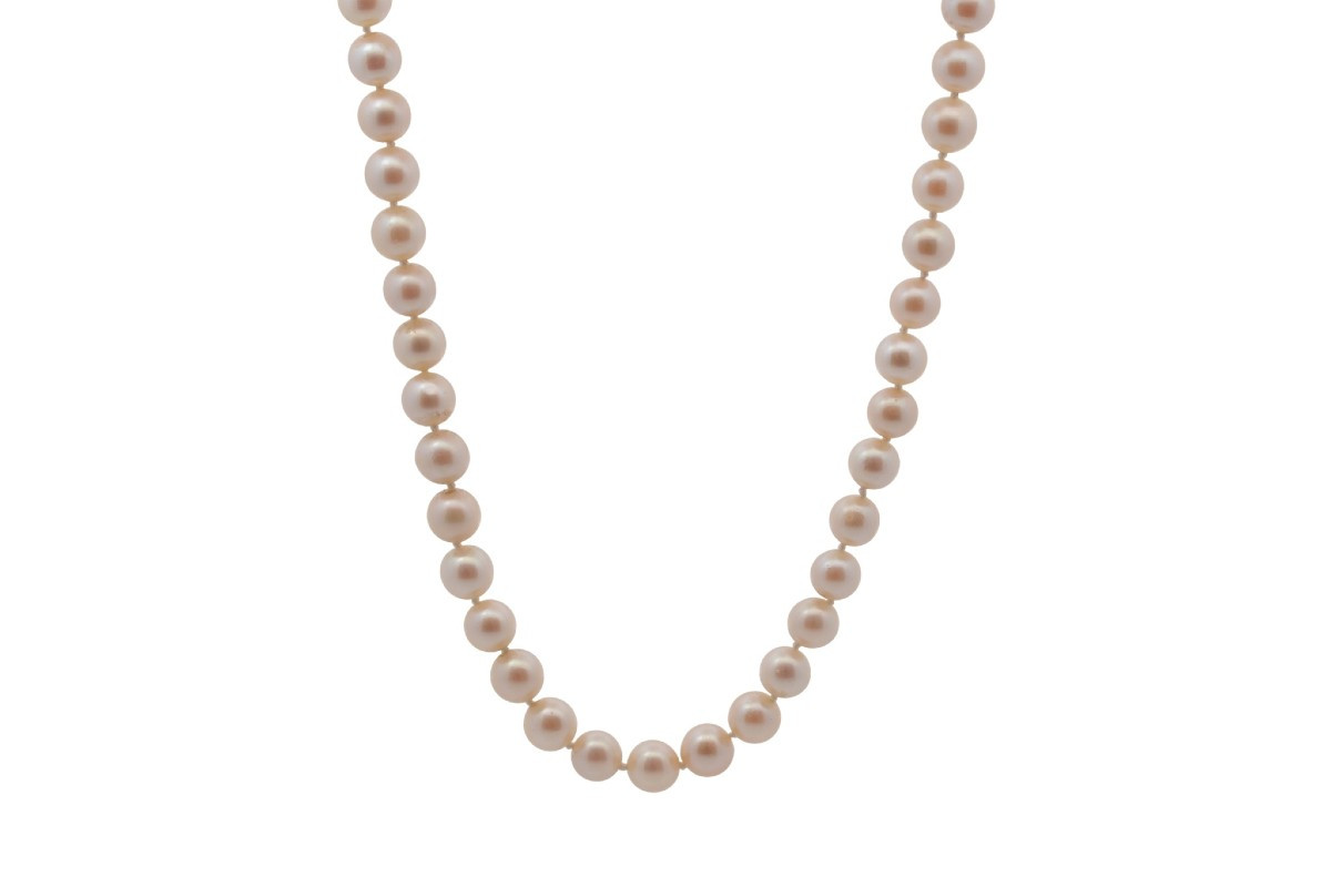 Cultured Pearl Necklace With Gold Clasp-photo-2