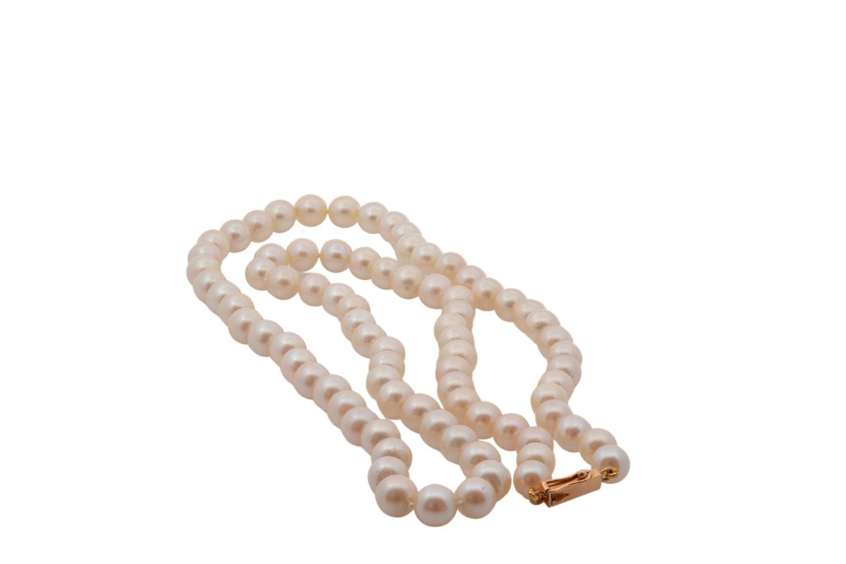Cultured Pearl Necklace With Gold Clasp-photo-3