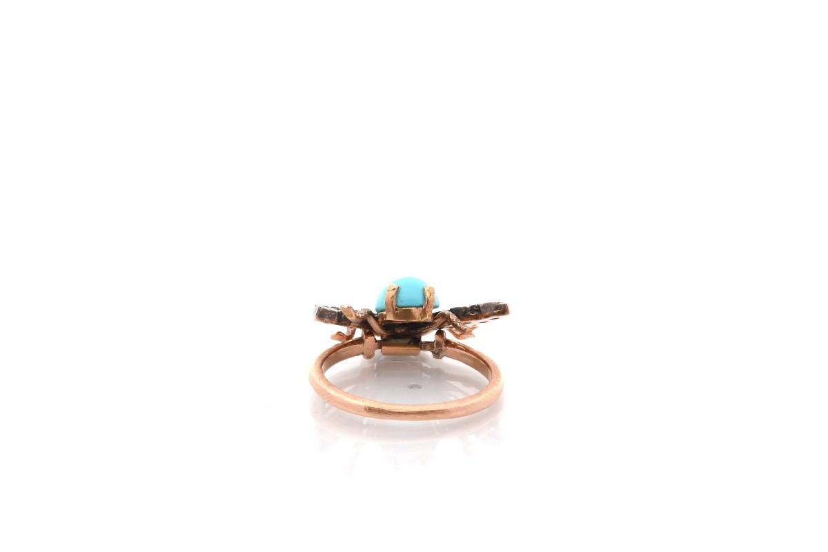 Antique Turquoise And Gemstone Ring-photo-4