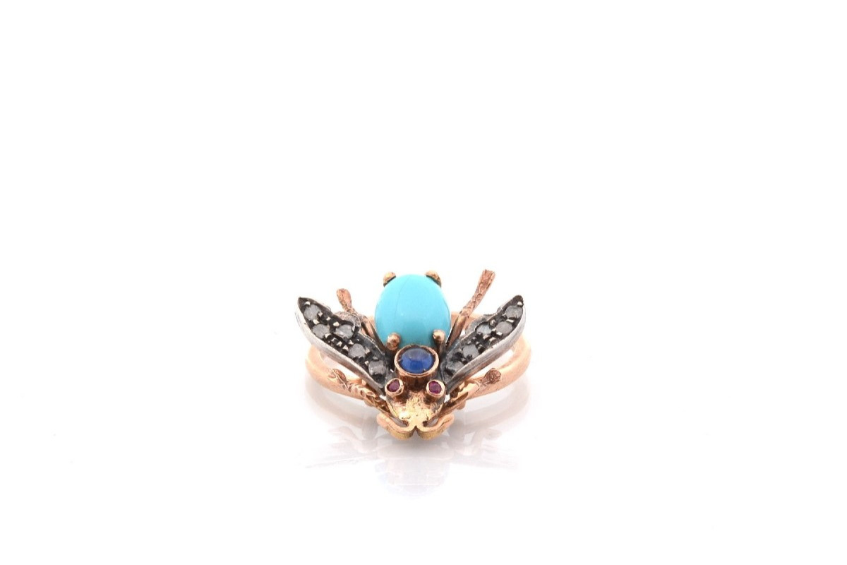 Antique Turquoise And Gemstone Ring