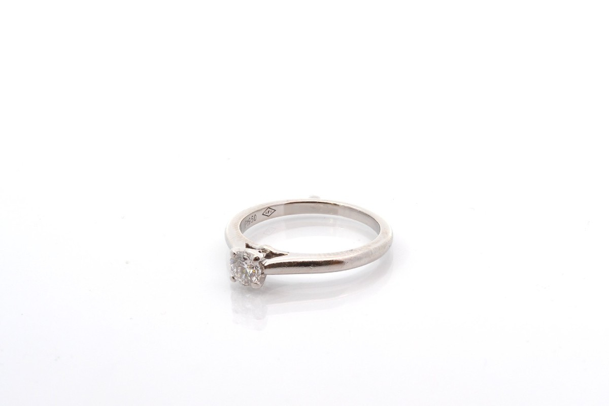 Cartier Signed Ring With 0.31ct Diamond-photo-4