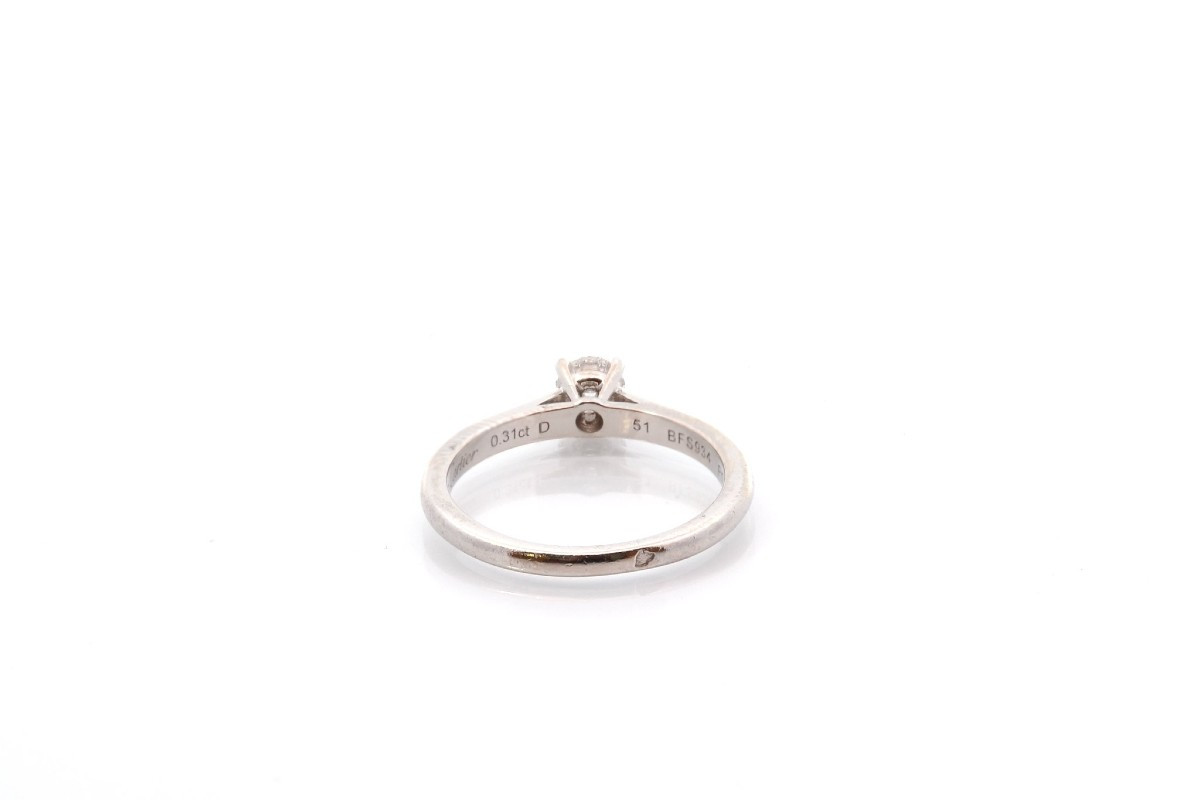 Cartier Signed Ring With 0.31ct Diamond-photo-2