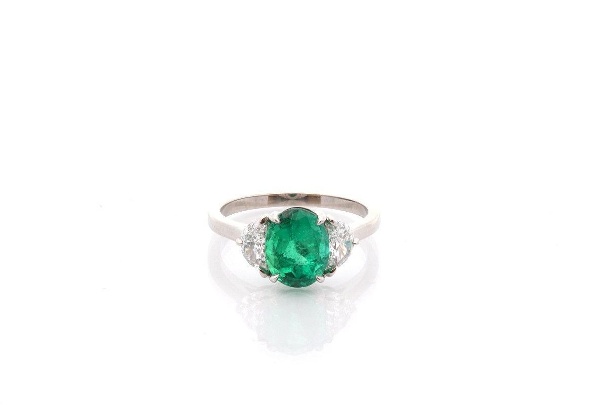 Bague émeraude de 1,96cts et diamants-photo-2