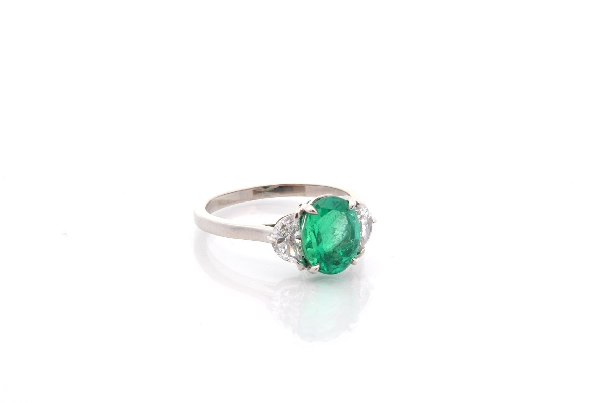 Bague émeraude de 1,96cts et diamants-photo-3