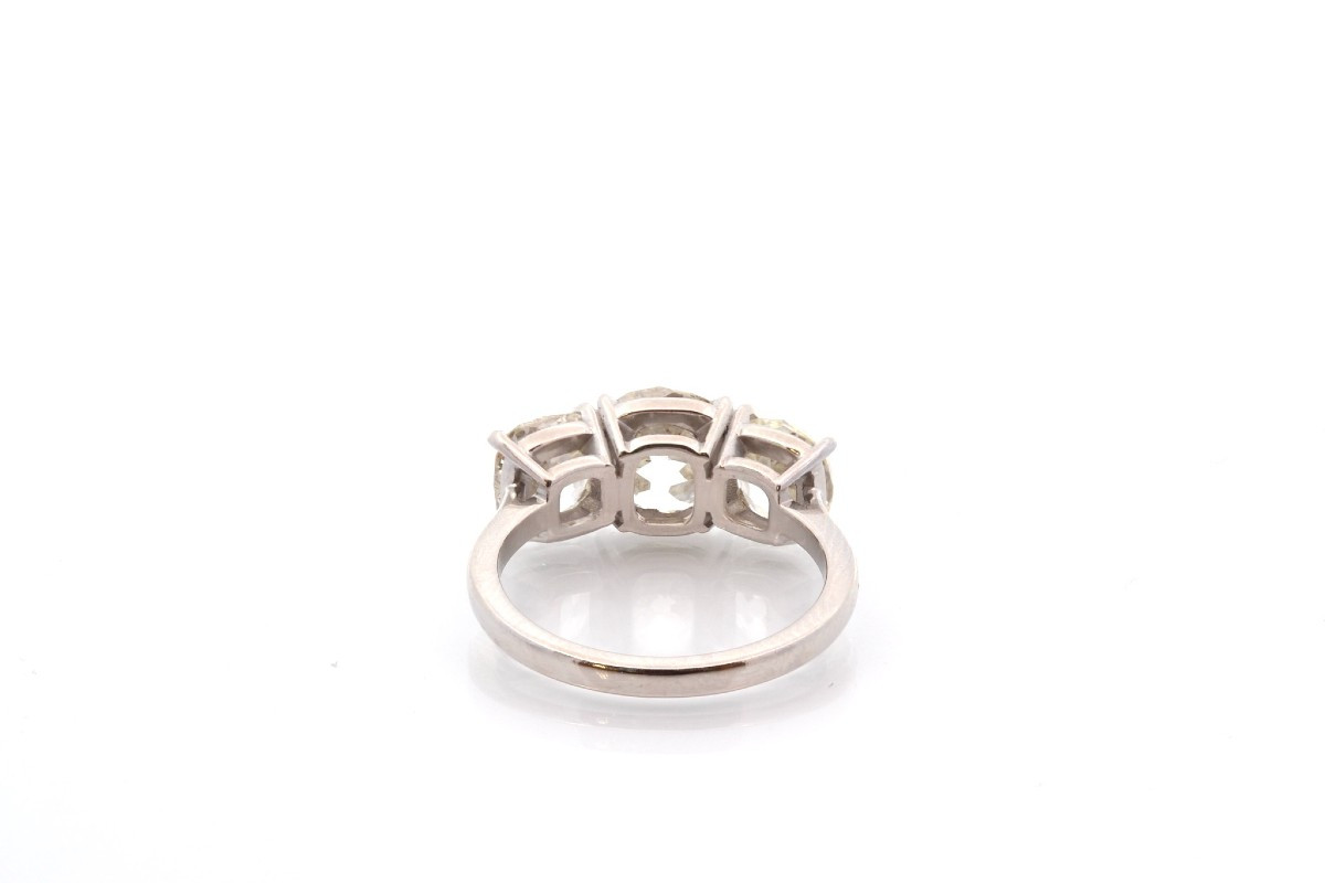 Bague vintage trilogie diamants en platine-photo-1
