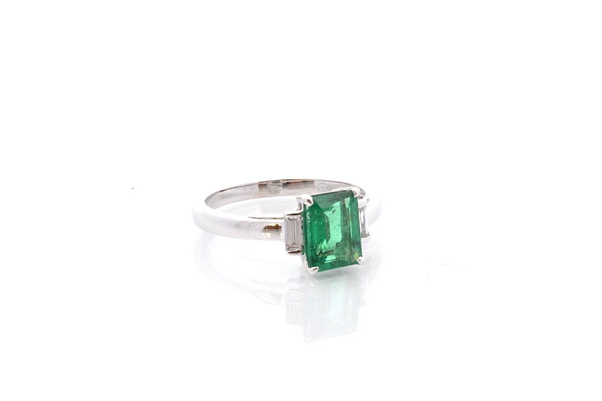 1.40ct Emerald And Diamond Ring-photo-3