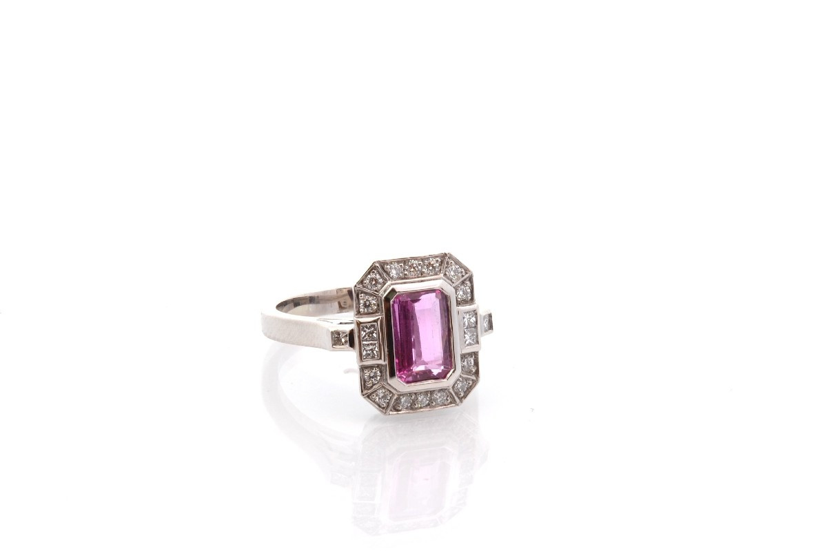 Vintage 1.57ct Pink Sapphire And Diamond Ring-photo-3