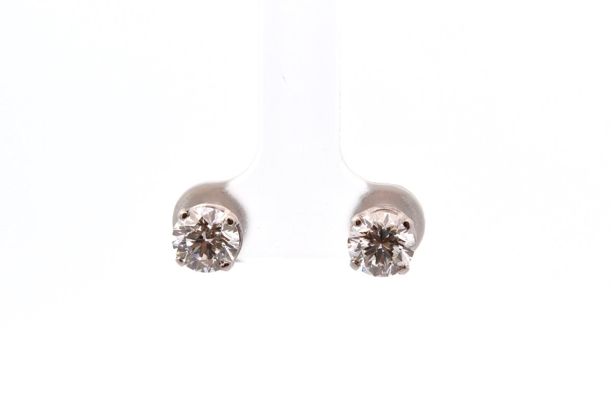 Puces d’oreilles diamants 1,07cts et 1,10cts-photo-3
