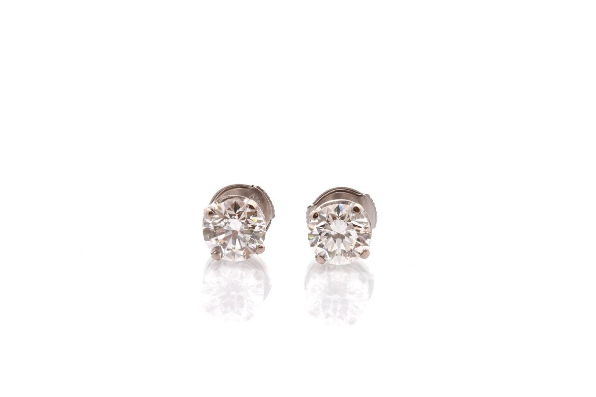 Puces d’oreilles diamants 1,07cts et 1,10cts