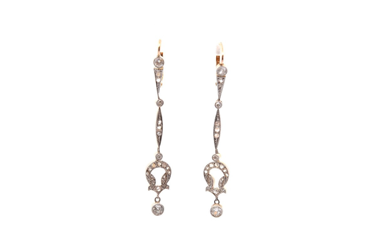 Boucles d’oreilles art déco diamants-photo-2