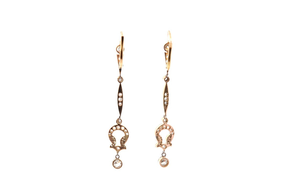 Boucles d’oreilles art déco diamants-photo-3