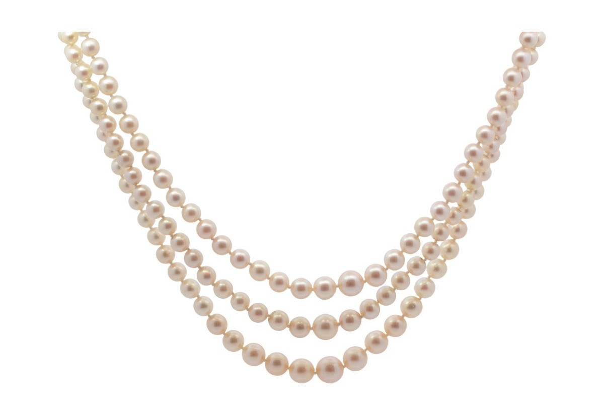 Cultured Pearl Necklace With 18k Gold Clasp