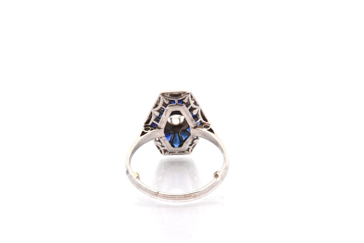 Bague art déco diamants et saphirs-photo-1