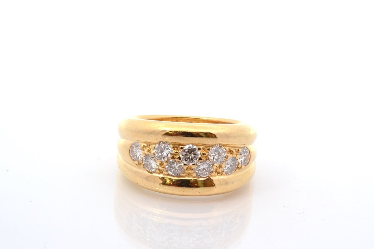 Pre-owned 18k Gold And Diamond Ring-photo-2
