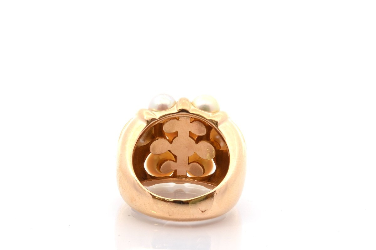 Bague d’occasion perles de culture en or 18k-photo-1
