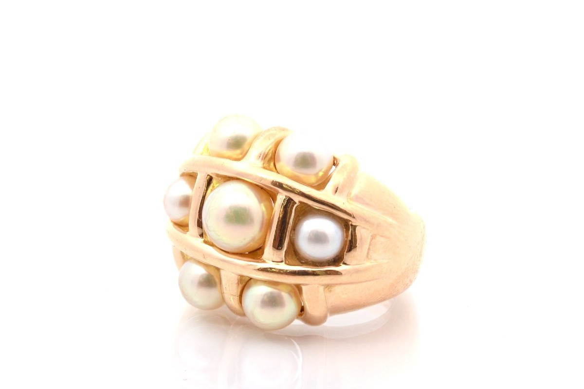 Bague d’occasion perles de culture en or 18k