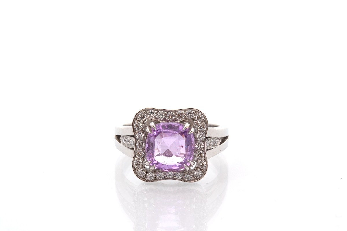 2.21ct Purple Sapphire And Diamond Ring-photo-2