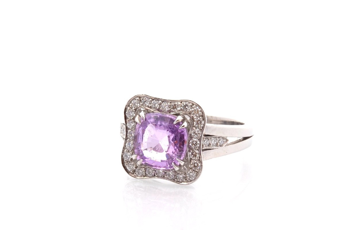 2.21ct Purple Sapphire And Diamond Ring
